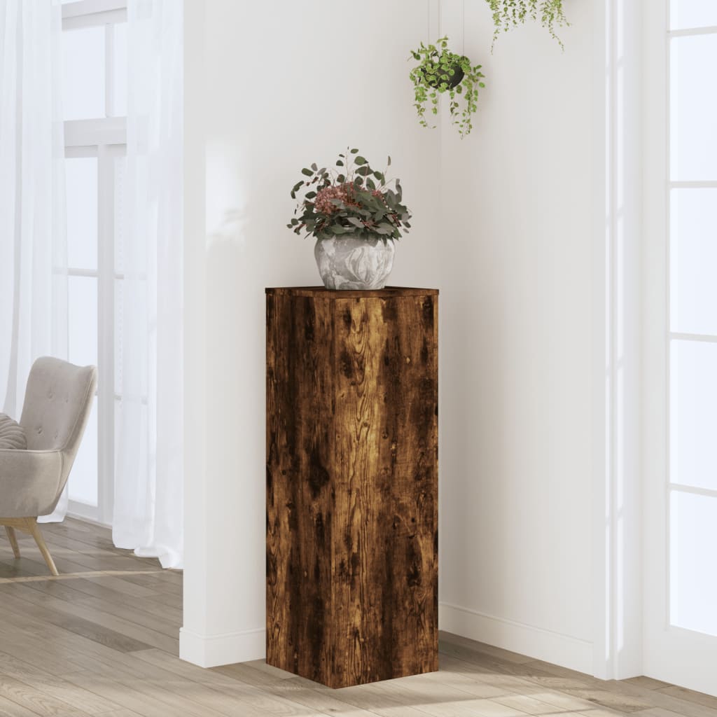 foto del prodotto vidaxl supporto per piante rovere fumo 33x33x100 cm in truciolato