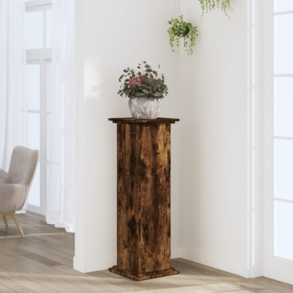 foto del prodotto vidaxl supporto per piante rovere fumo 33x33x100 cm in truciolato