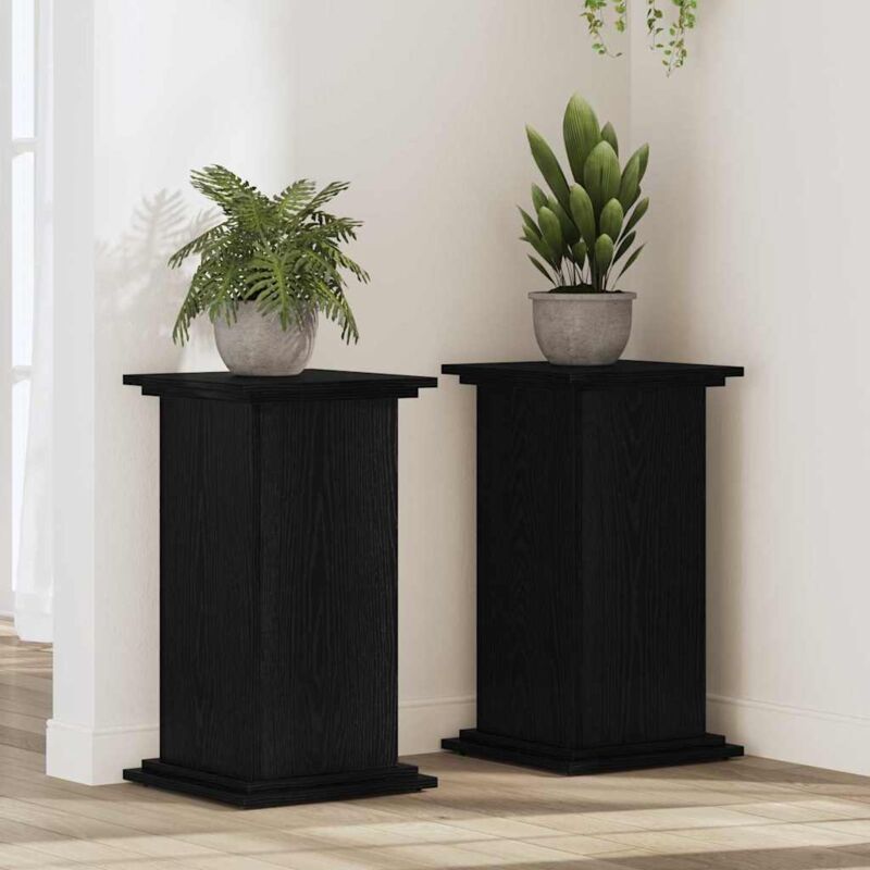 foto del prodotto vidaxl supporto per piante rovere nero 33 x 33 x 60 cm