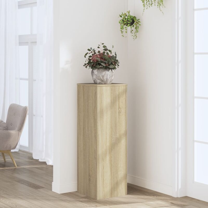 foto del prodotto vidaxl supporto per piante rovere sonoma 33x33x100cm legno multistrato