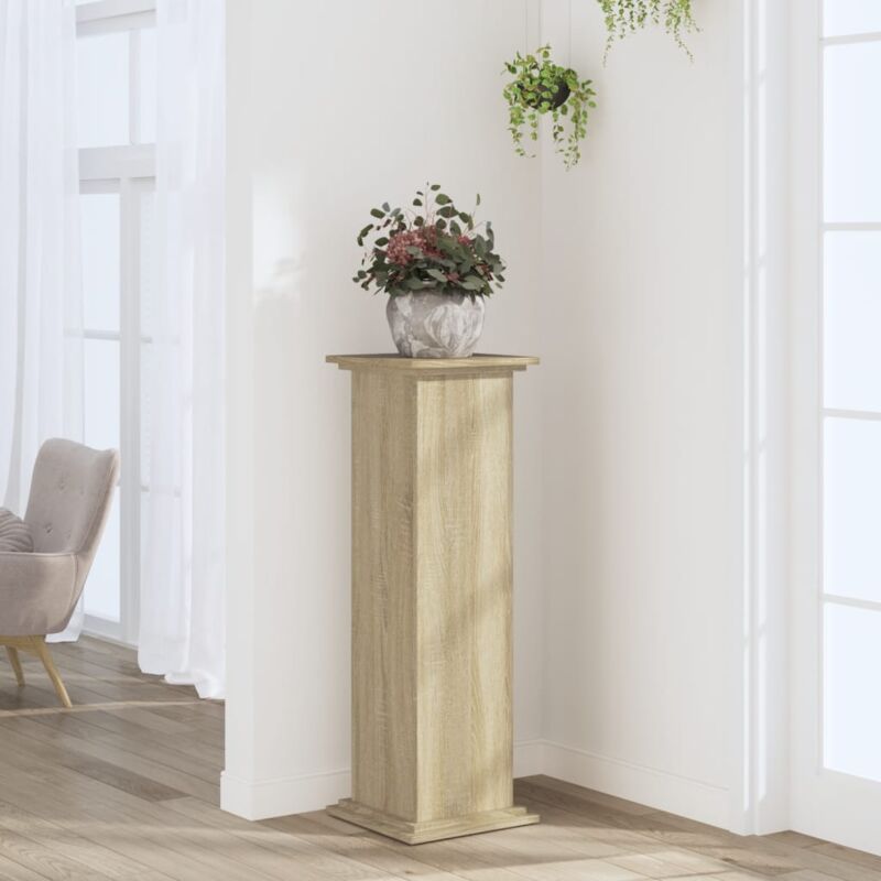 foto del prodotto vidaxl supporto per piante rovere sonoma 33x33x100cm legno multistrato