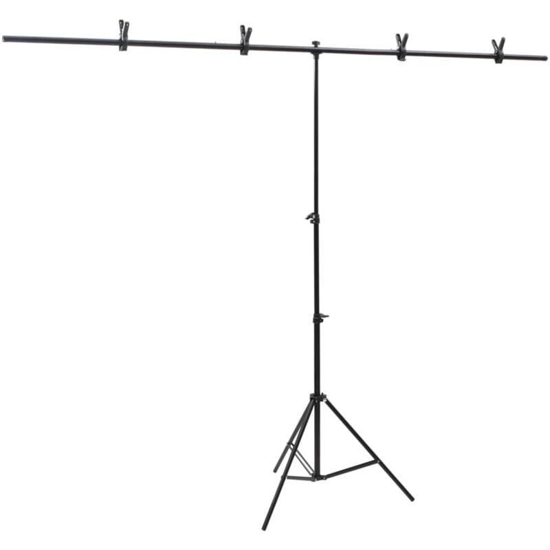 foto del prodotto vidaxl supporto per sfondo a t nero 201x60x 70 200 cm