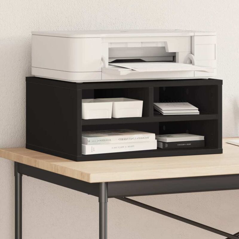 foto del prodotto vidaxl supporto per stampante nero 49x40x22,5 cm legno multistrato