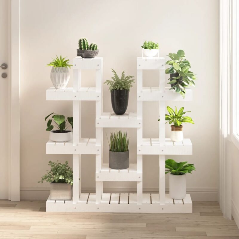 foto del prodotto vidaxl supporto piante bianco 104,5x25x109,5 cm legno massello di pino