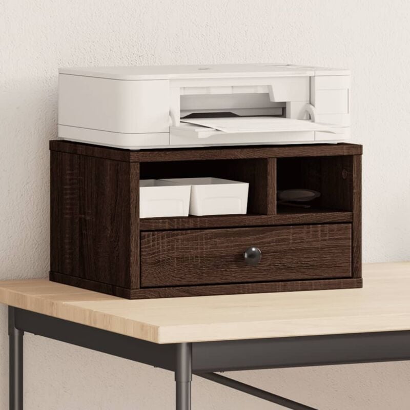 foto del prodotto vidaxl supporto stampante rovere marrone 40x32x22,5 legno multistrato