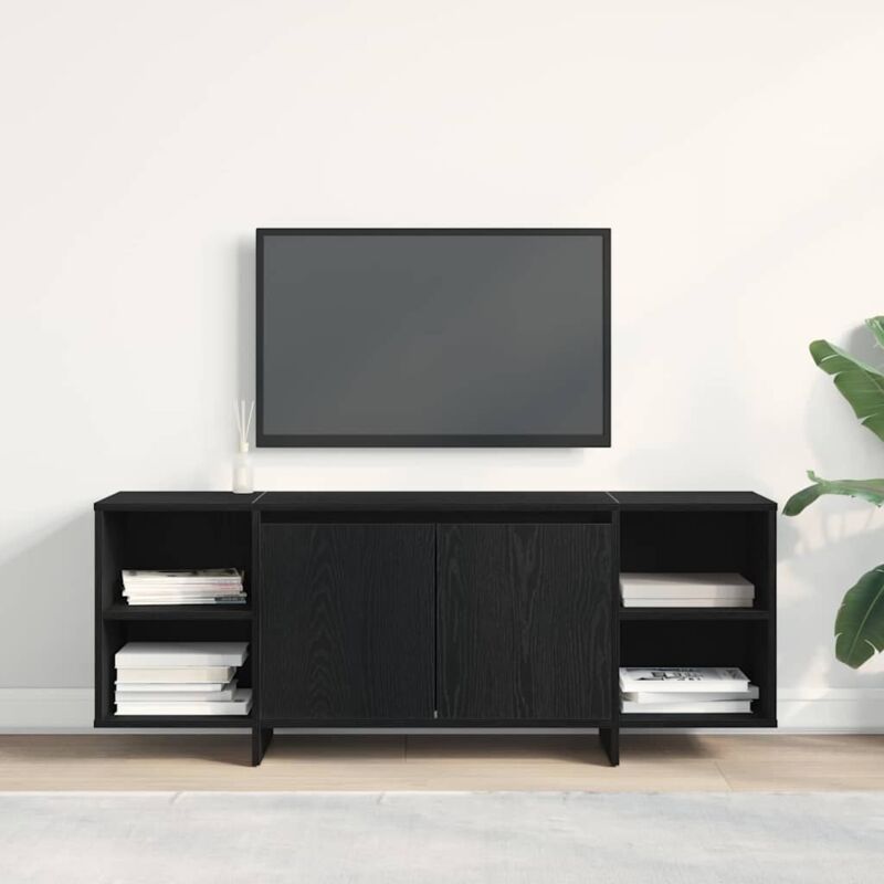 foto del prodotto vidaxl supporto tv rovere nero 120x30x40.5 cm realizzato in legno ingegnerizzato