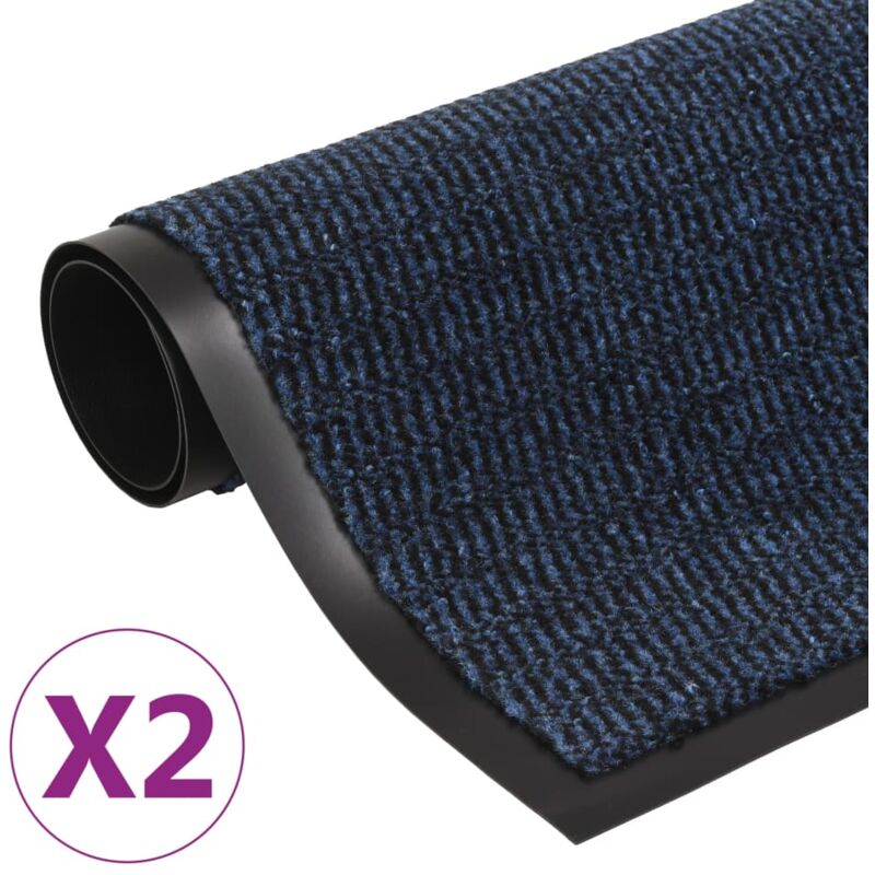 foto del prodotto vidaxl tappeti antipolvere 2 pz rettangolari trapuntati 120x180cm blu