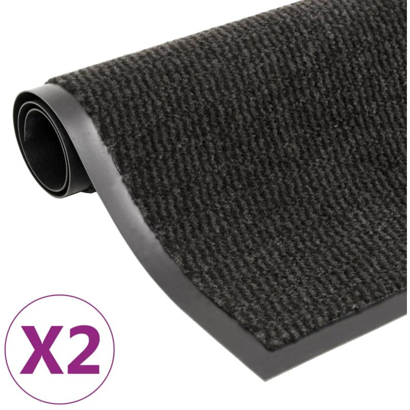 foto del prodotto vidaxl tappeti antipolvere 2 pz rettangolari trapuntati 120x180cm neri