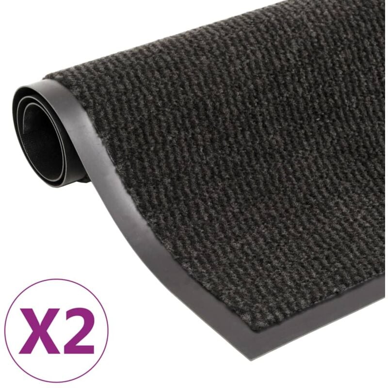 foto del prodotto vidaxl tappeti antipolvere 2 pz rettangolari trapuntati 80x120 cm neri