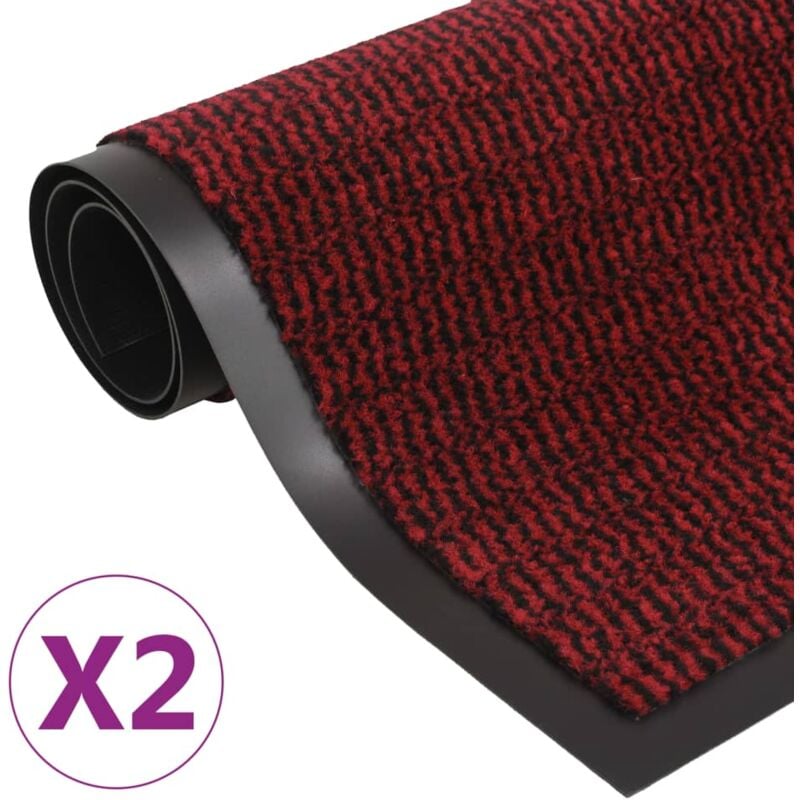 foto del prodotto vidaxl tappeti antipolvere 2 pz rettangolari trapuntati 90x150cm rossi
