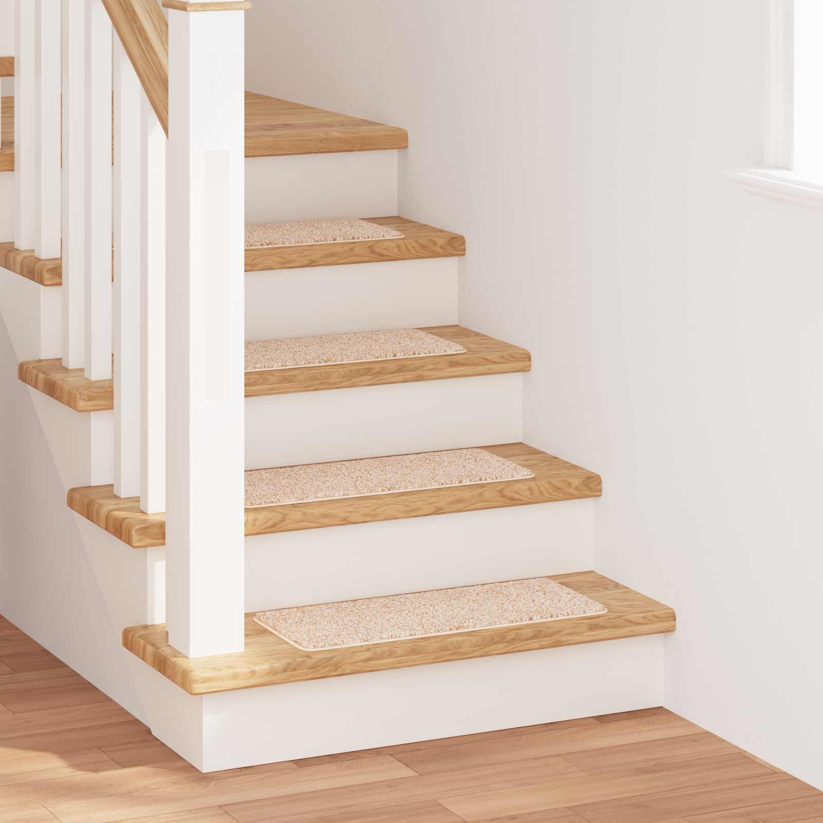 foto del prodotto vidaxl tappeti per scale 15 pcs crema 60 x 25 cm polipropilene