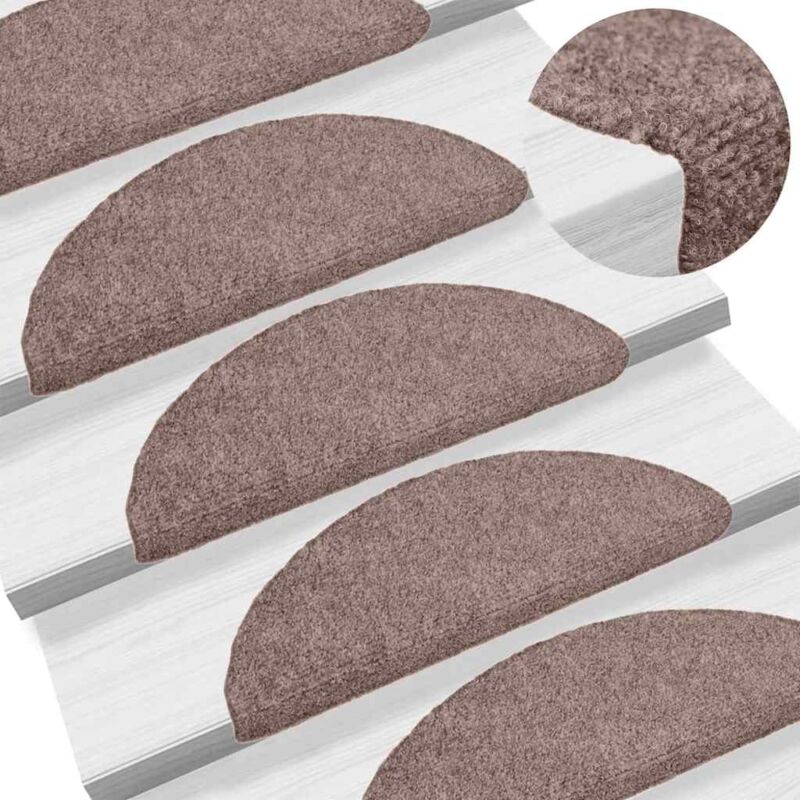 foto del prodotto vidaxl tappetini adesivi per scale 5 pz 56x17x3 cm marroni agugliati