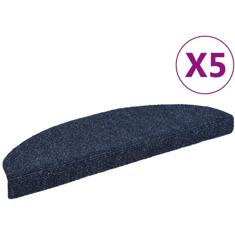 foto del prodotto vidaxl tappetini adesivi per scale 5 pz blu 65x21x4 cm agugliati