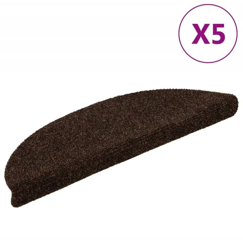 foto del prodotto vidaxl tappetini adesivi per scale 5 pz marroni 56x17x3 cm agugliati