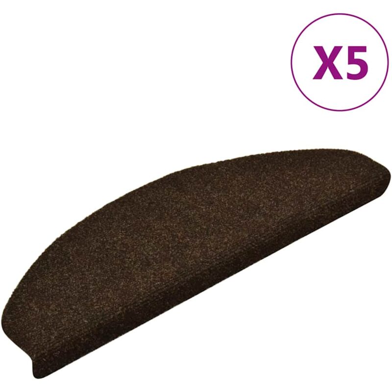 foto del prodotto vidaxl tappetini adesivi per scale 5 pz marroni 65x21x4 cm agugliati