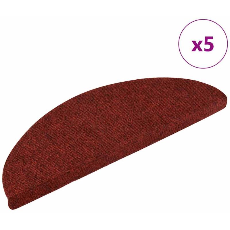 foto del prodotto vidaxl tappetini adesivi per scale 5 pz rossi 56x17x3 cm agugliati
