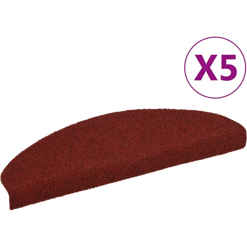 foto del prodotto vidaxl tappetini adesivi per scale 5 pz rossi 65x21x4 cm agugliati