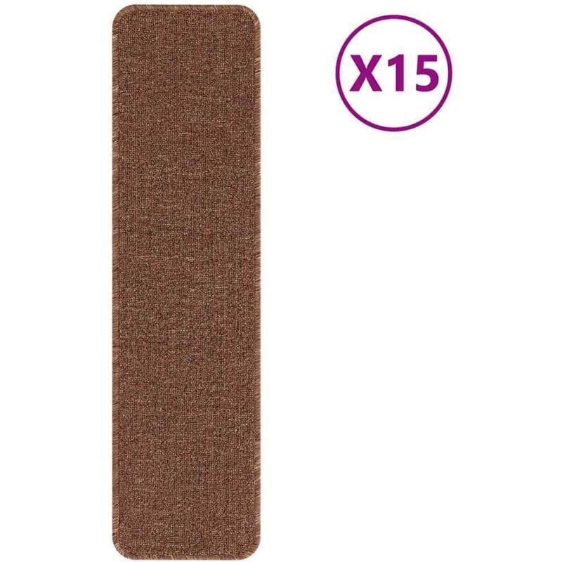 foto del prodotto vidaxl tappetini antiscivolo per scale 15 pcs giallo 75 x 20 cm pp