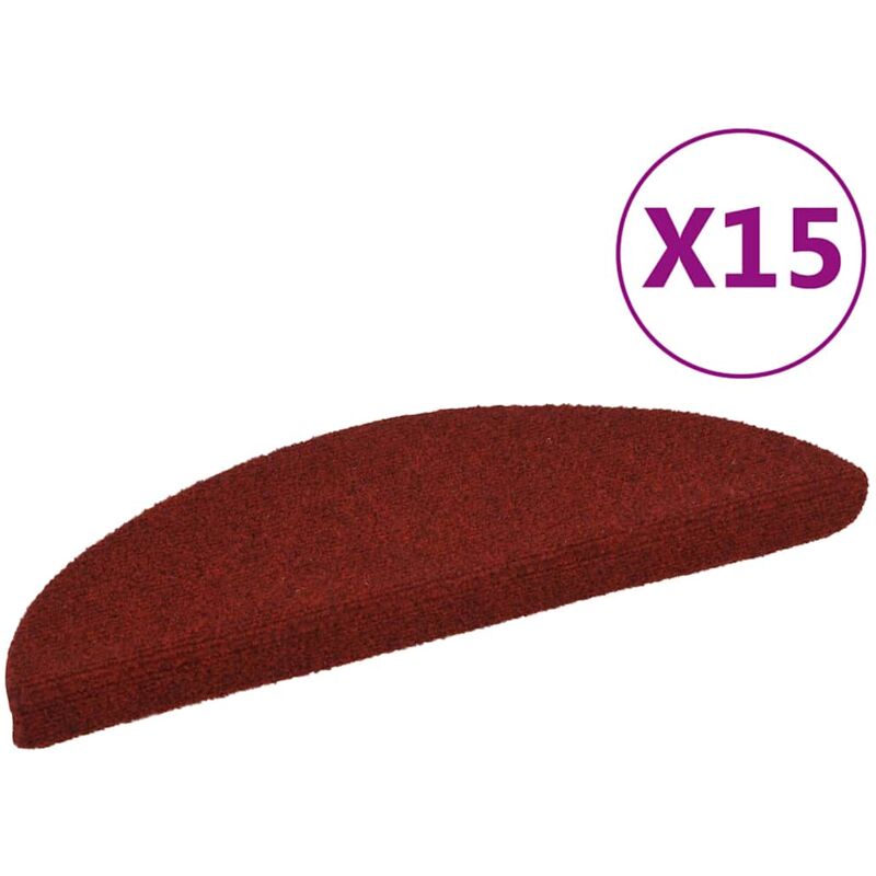 foto del prodotto vidaxl tappetini autoadesivi per scale 15 pz 56x17x3 cm rosso