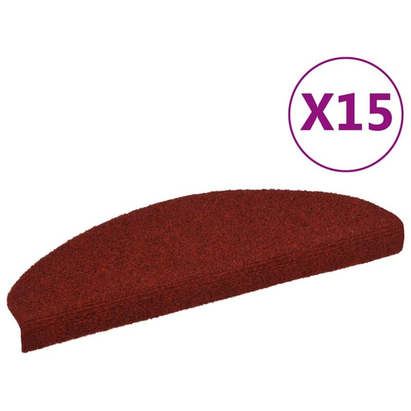 foto del prodotto vidaxl tappetini autoadesivi per scale 15 pz 65x21x4 cm rosso