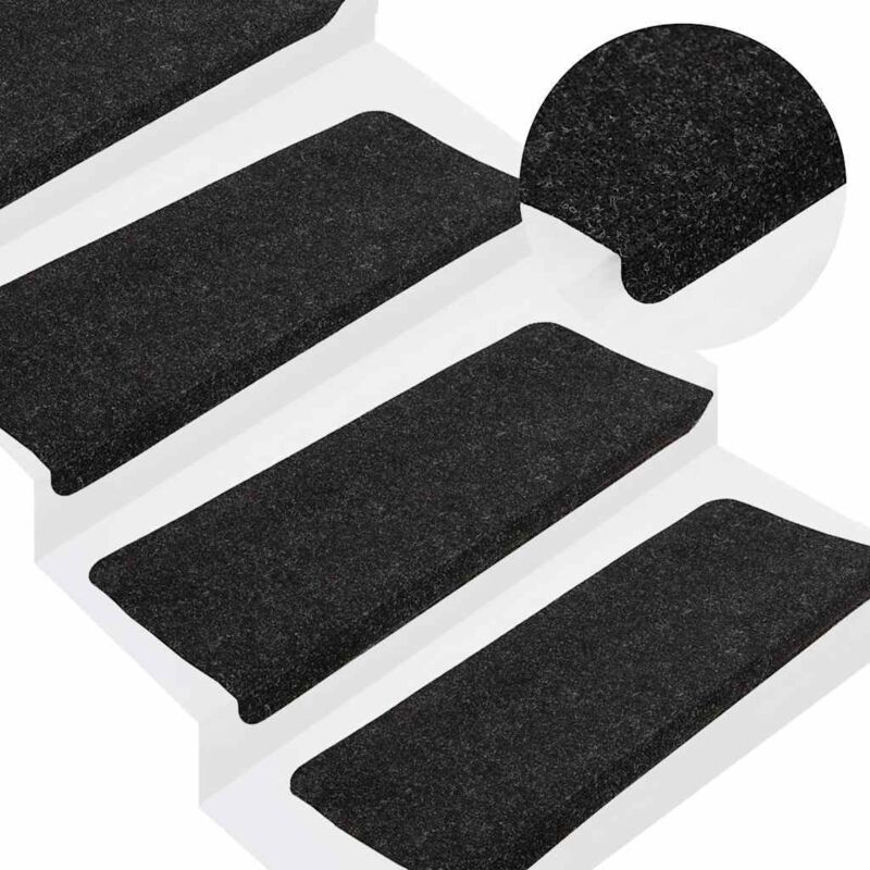 foto del prodotto vidaxl tappetini autoadesivi per scale 15 pz 65x24,5x3,5 cm antracite
