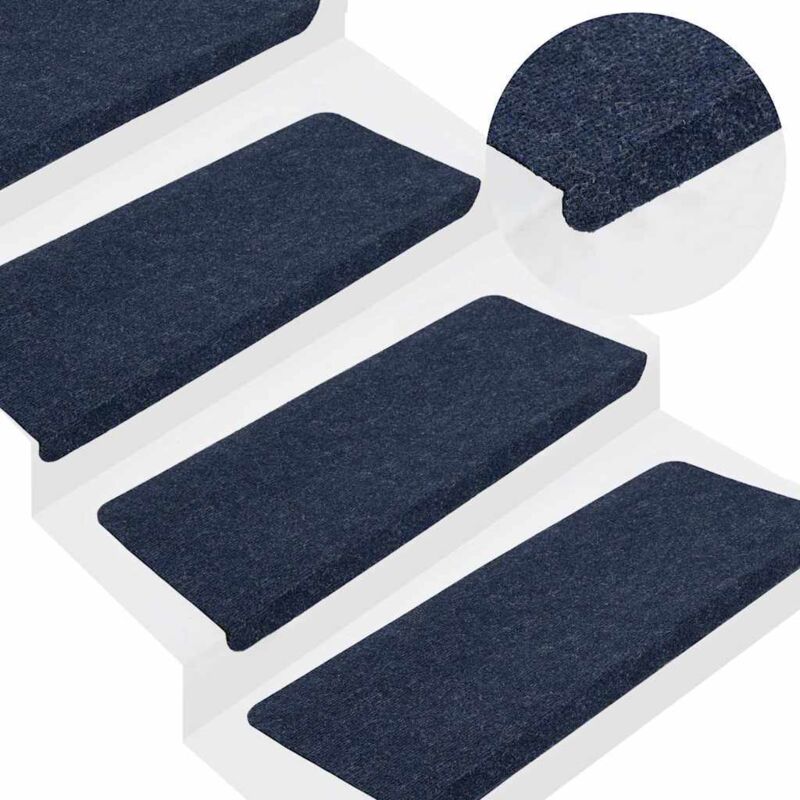 foto del prodotto vidaxl tappetini autoadesivi per scale 15 pz 65x24,5x3,5 cm blu