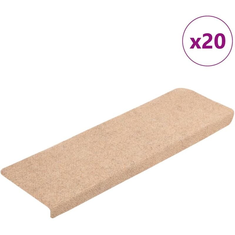 foto del prodotto vidaxl tappetini autoadesivi per scale 20 pz crema 65x21x4 cm