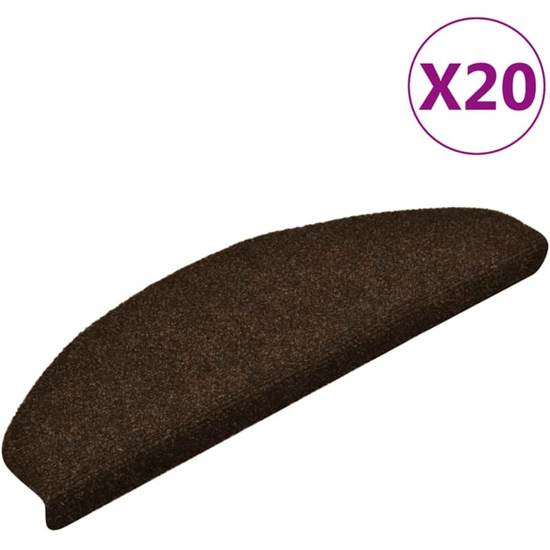 foto del prodotto vidaxl tappetini autoadesivi per scale 20 pz marroni 65x21x4 cm 131952