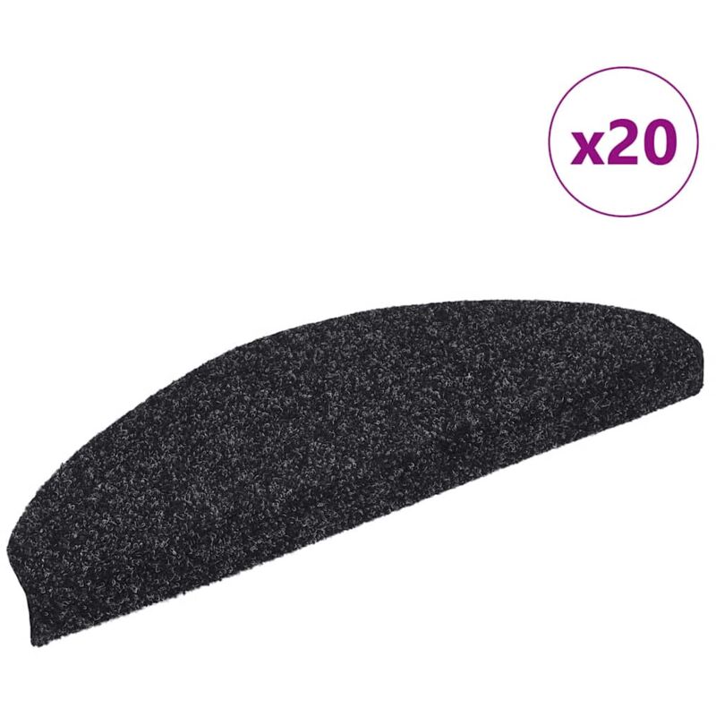 foto del prodotto vidaxl tappetini autoadesivi per scale 20 pz neri 65x21x4 cm