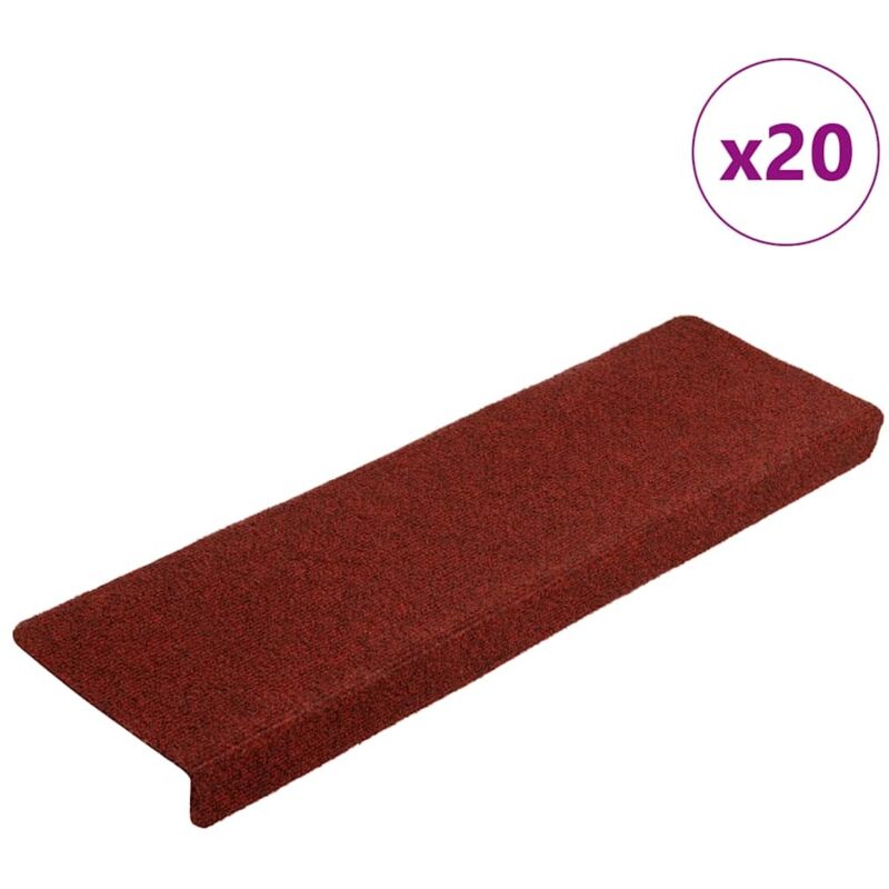 immagine 0 del prodotto vidaxl tappetini autoadesivi per scale 20 pz rosso bord 65x21x4 cm