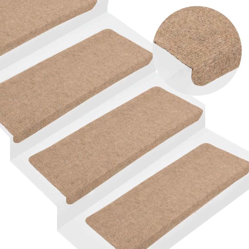 foto del prodotto vidaxl tappetini autoadesivi per scale 30 pz beige 65x24,5x3,5 cm