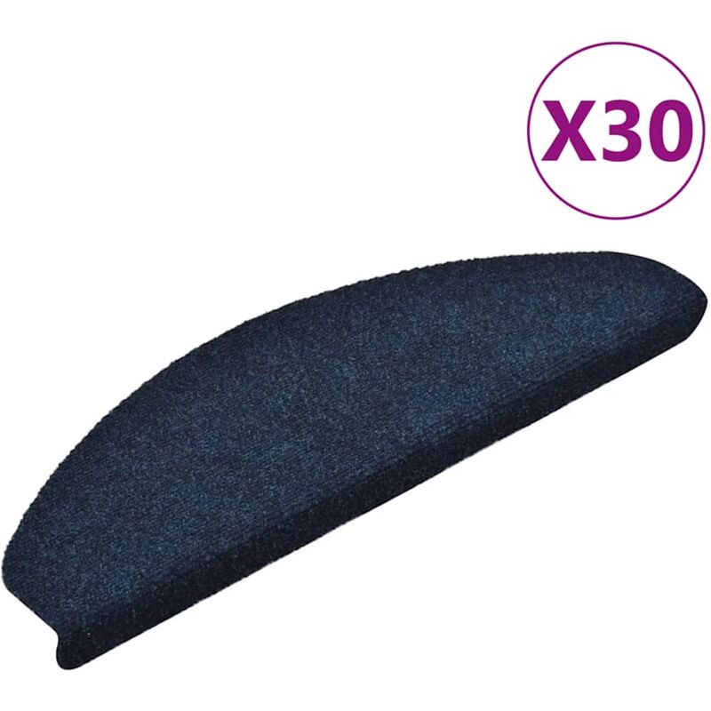 foto del prodotto vidaxl tappetini autoadesivi per scale 30 pz blu marino 65x21x4 cm