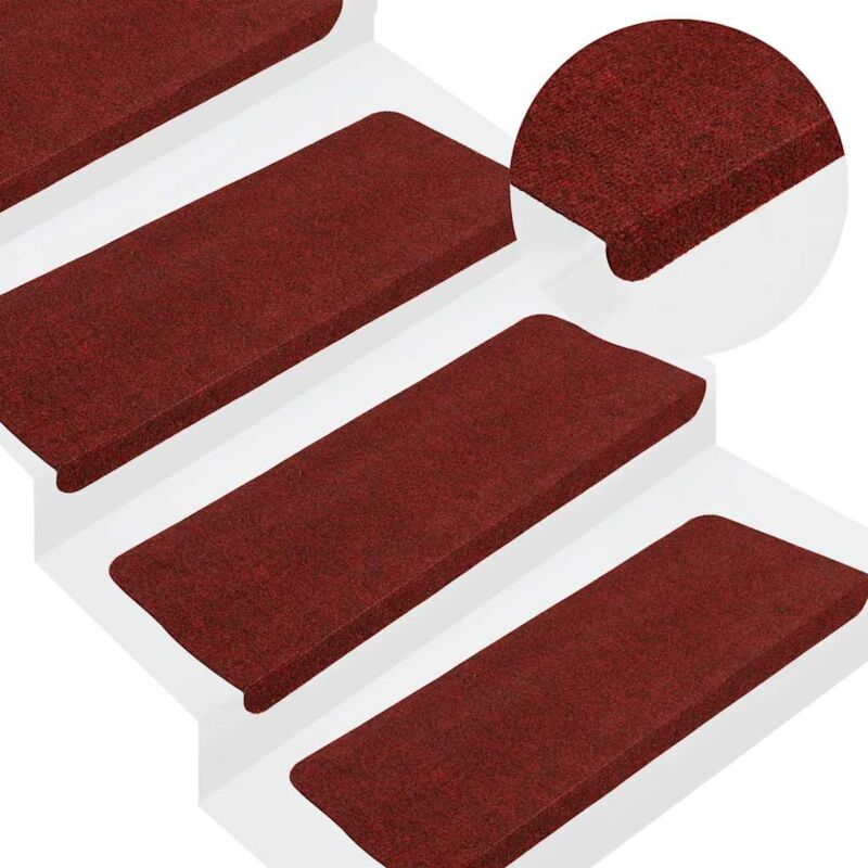 foto del prodotto vidaxl tappetini autoadesivi per scale 30 pz rossi 65x22,5x3,5 cm