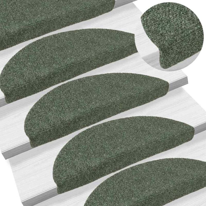 foto del prodotto vidaxl tappetini autoadesivi per scale 30 pz verdi 56x17x3 cm