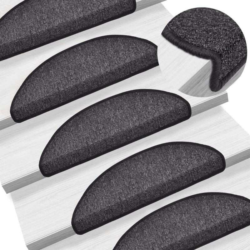 foto del prodotto vidaxl tappetini per scale 10 pz 56x17x3 cm antracite semicircolari