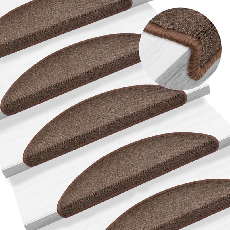 foto del prodotto vidaxl tappetini per scale 10 pz 56x17x3 cm marrone caff semicircolari