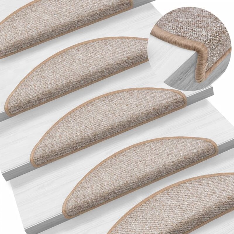 foto del prodotto vidaxl tappetini per scale 10 pz 56x17x3 cm marrone chiaro