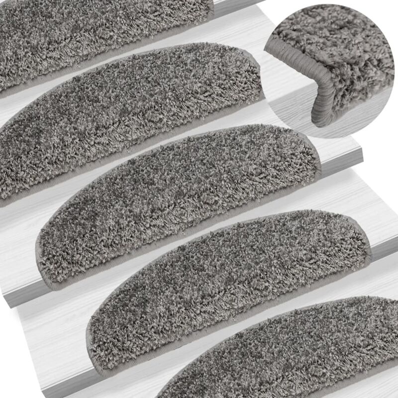 foto del prodotto vidaxl tappetini per scale 10 pz 65x21x4 cm grigi