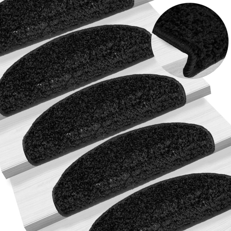 foto del prodotto vidaxl tappetini per scale 10 pz 65x21x4 cm neri 842278