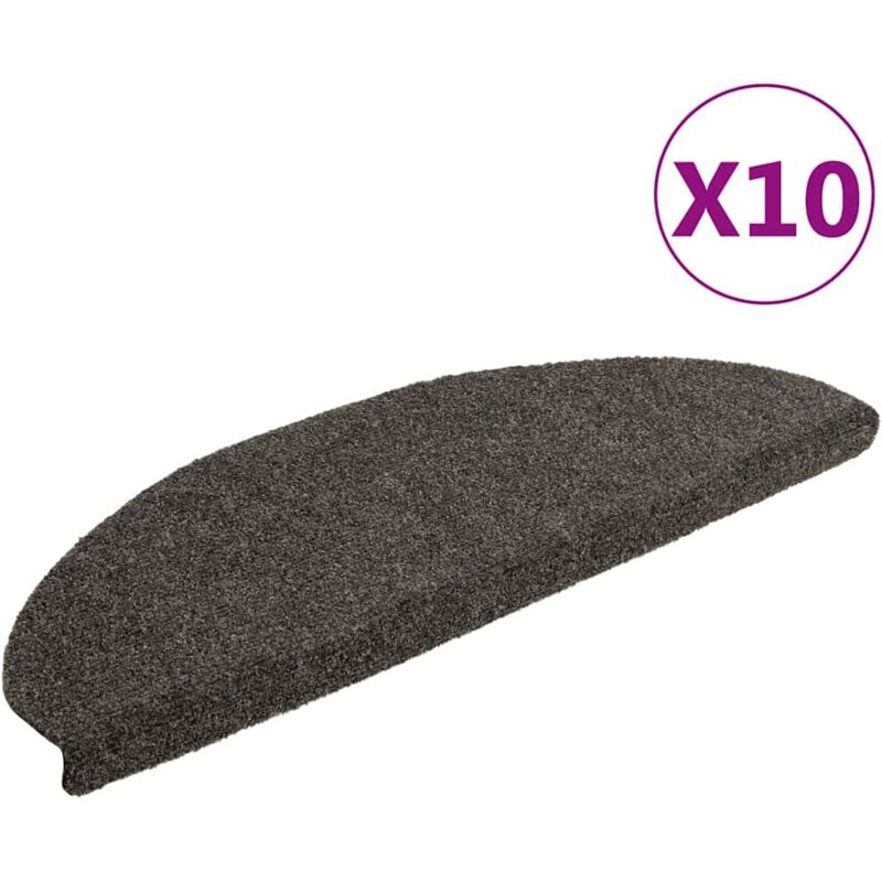 foto del prodotto vidaxl tappetini per scale 10 pz antracite 65x21x4 cm agugliati