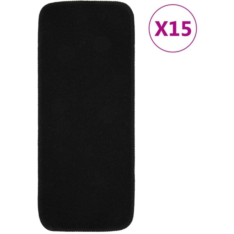 foto del prodotto vidaxl tappetini per scale 15 pz 60x25cm neri antiscivolo rettangolari