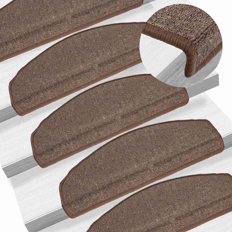foto del prodotto vidaxl tappetini per scale 15 pz 65x24x4 cm marrone caff semicircolari grandi