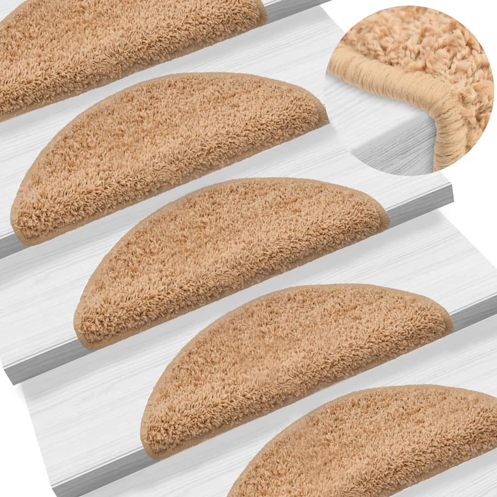 foto del prodotto vidaxl tappetini per scale 15 pz beige 56x17x3 cm
