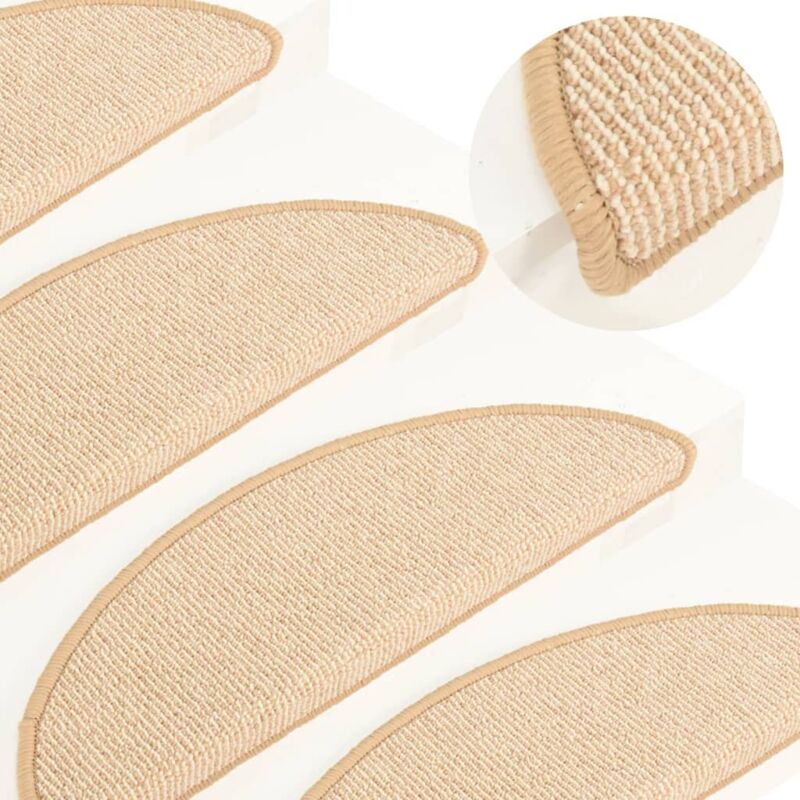 foto del prodotto vidaxl tappetini per scale 15 pz crema 56x17x3 cm