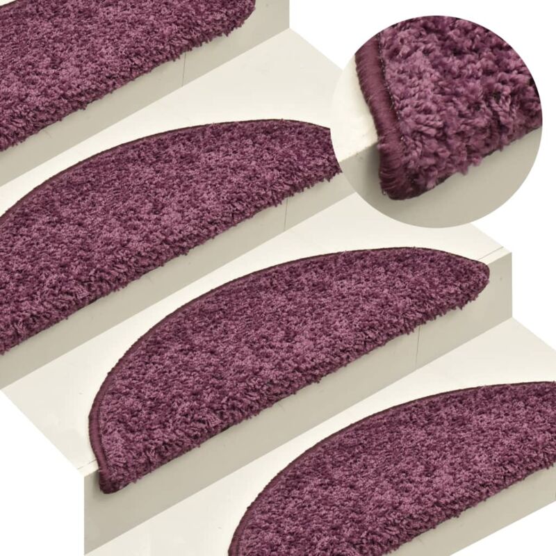 foto del prodotto vidaxl tappetini per scale 15 pz viola scuro 65x21x4 cm 189868