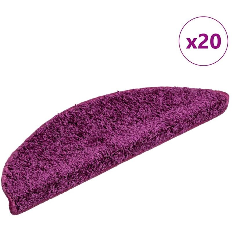 foto del prodotto vidaxl - tappetini per scale 20 pz 56x17x3 cm viola semicircolari