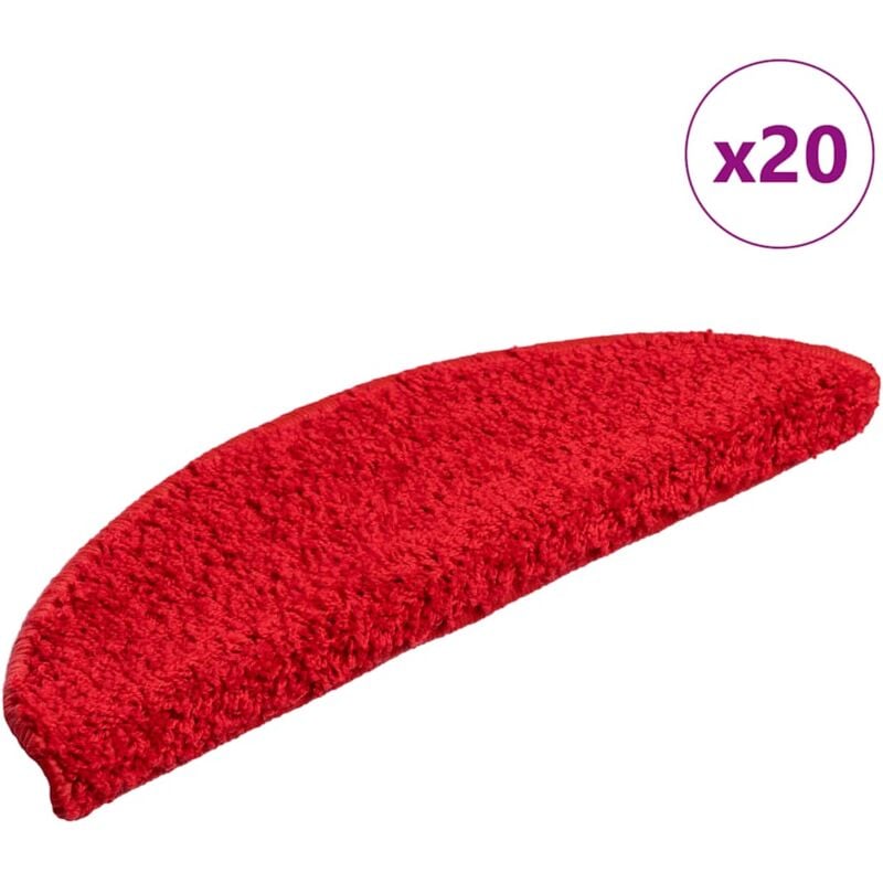 foto del prodotto vidaxl tappetini per scale 20 pz rossi 56x17x3 cm 852731