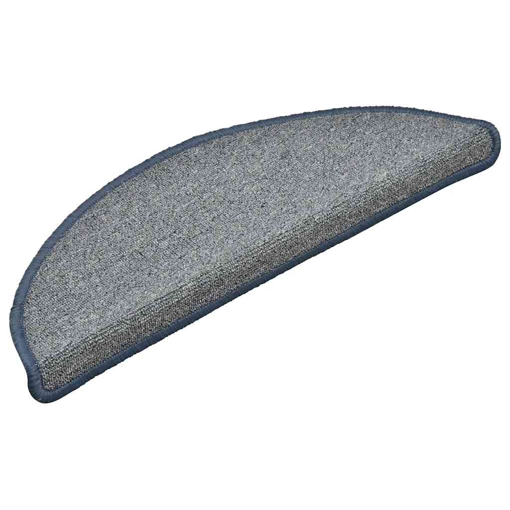 foto del prodotto vidaxl tappetini per scale 30 pz 56x17x3 cm grigio chiaro e blu semicircolari