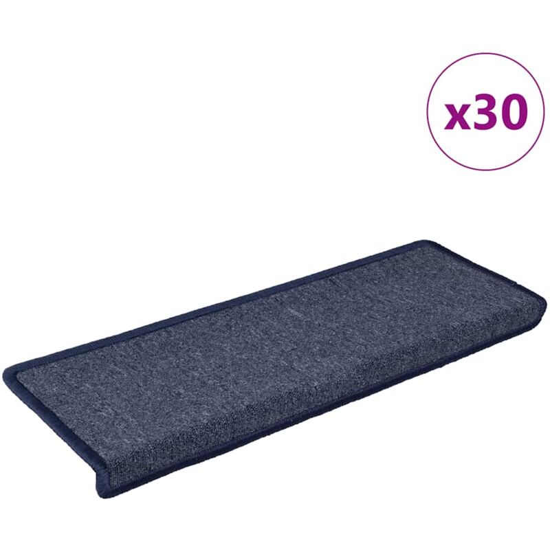 foto del prodotto vidaxl tappetini per scale 30 pz 65x21x4 cm grigi e blu