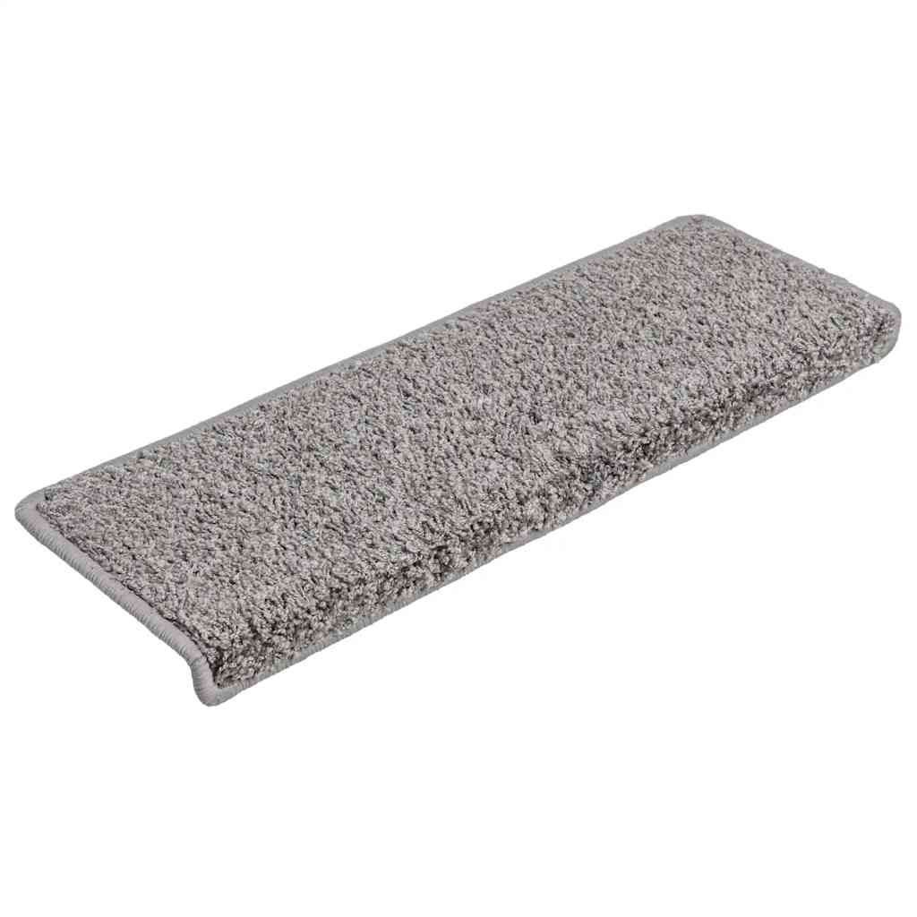 foto del prodotto vidaxl tappetini per scale 30 pz 65x21x4 cm grigio bordo rettangolare